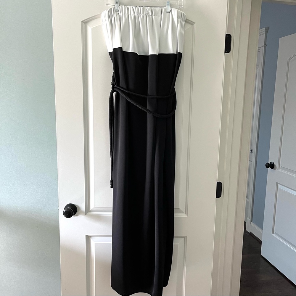 Marc Jacobs Belted Two-Tone Evening Gown with Bow Scarf (size 4) - Picture 15 of 16